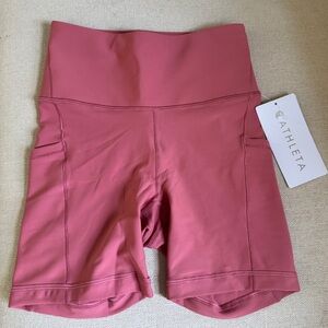 Athleta Women's Rose Pink Interval Stash 5” Shorts